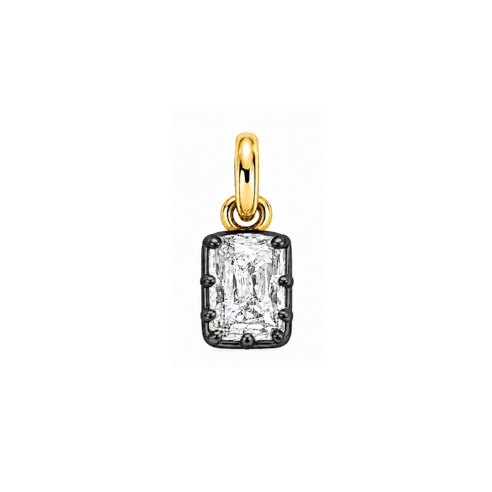 Emerald Cut 14kt Lab Grown Diamond Charm 1.00 ct