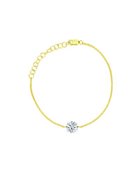 Single Stone Bracelet | Round Cut 1ct LAB Diamond