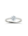 Diamond Band Solitaire Ring | Round Cut 1ct LAB Diamond