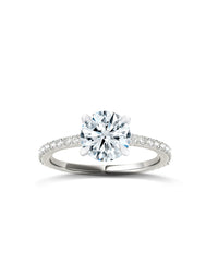 Diamond Band Solitaire Ring | Round Cut 2ct LAB Diamond