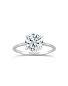 Round Diamond Solitaire with Thin Gold Band
