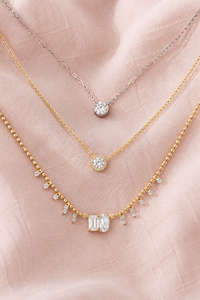 Yellow Gold Lab Grown Diamond Halo Necklace