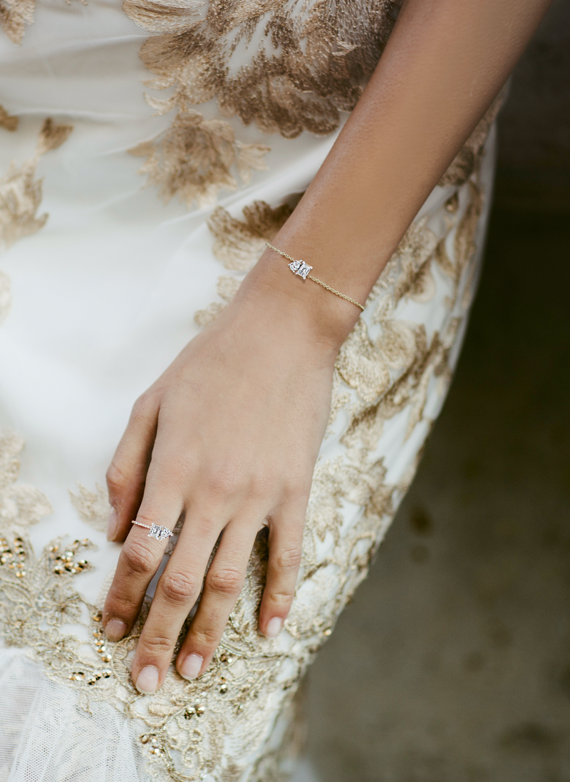 Toi et Moi Diamond and Pink Topaz Bracelet | 0.5 carats